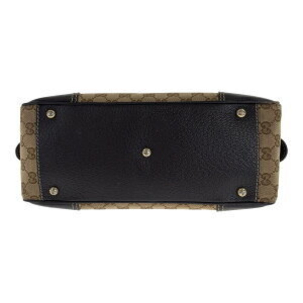 Gucci Tan Beige bag Line GG Sherry canvas handbag leather Princy Black Boston - Picture 10 of 10